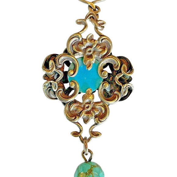 Slave Bracelet Copper/brass Chain very intricate metal design Two Stones   A1156 - Picture 7 of 11